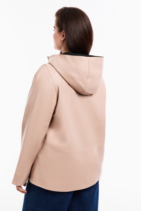 куртка из натуральной кожи от бренда снежная королева вид слева