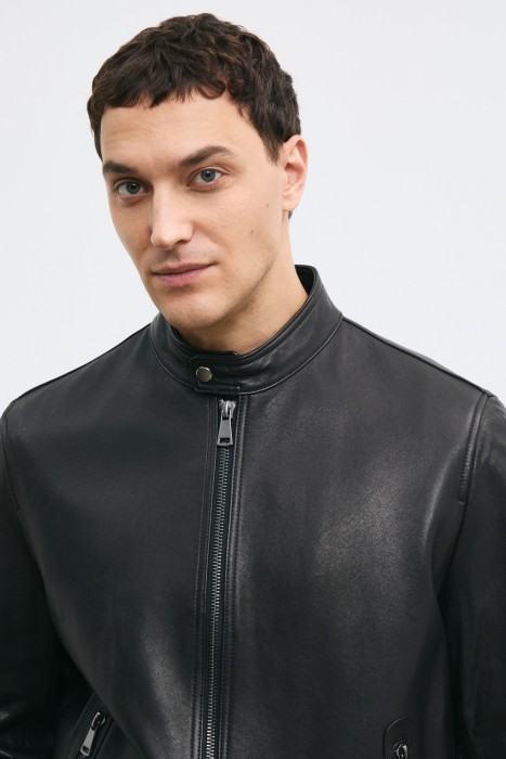 куртка из натуральной кожи из россии вид сбоку