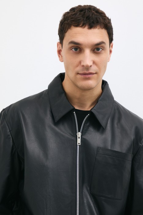 куртка из натуральной кожи из россии вид сбоку