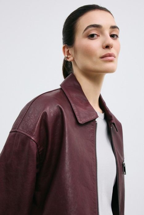 куртка из натуральной кожи из россии вид сбоку