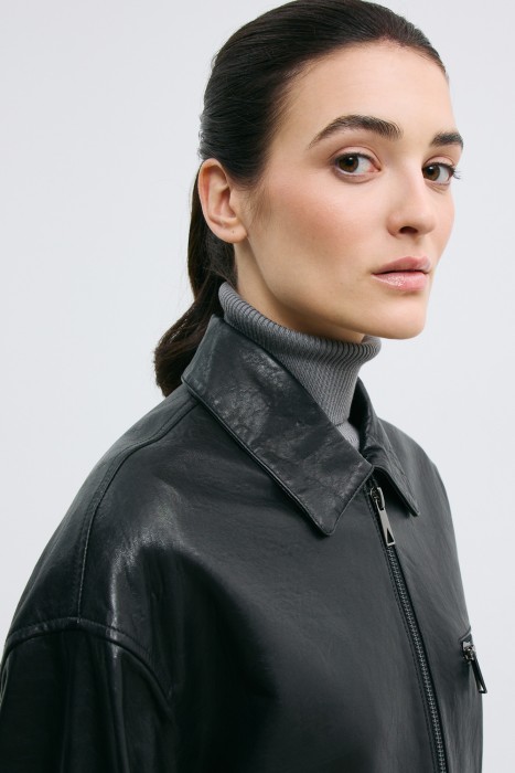 куртка из натуральной кожи из россии вид сбоку