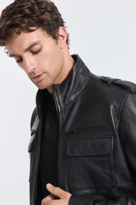 куртка из натуральной кожи из россии вид сбоку