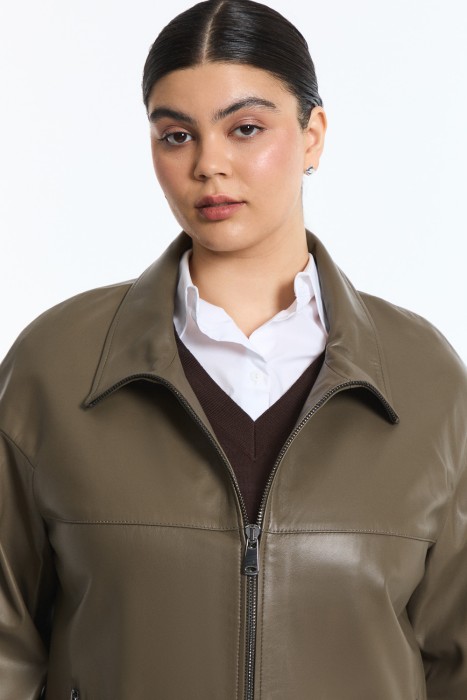 куртка из натуральной кожи из россии вид сбоку