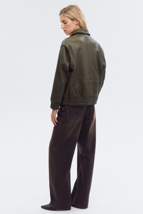 куртка из натуральной кожи из россии вид сбоку