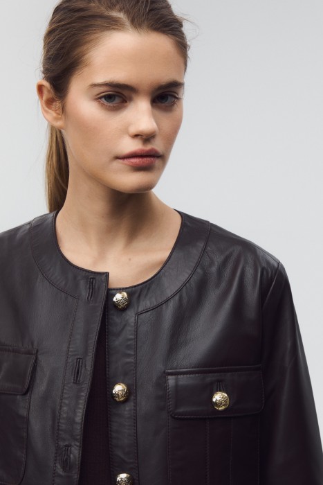 куртка из натуральной кожи из россии вид сбоку