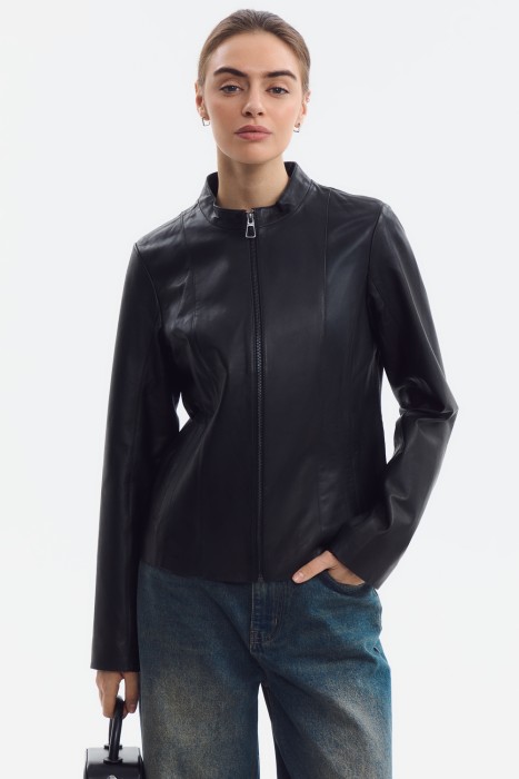 куртка из натуральной кожи из россии вид сбоку