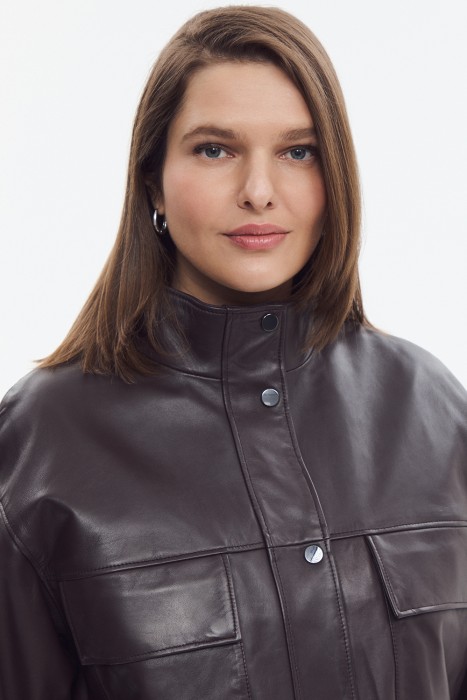 куртка из натуральной кожи из россии вид сбоку