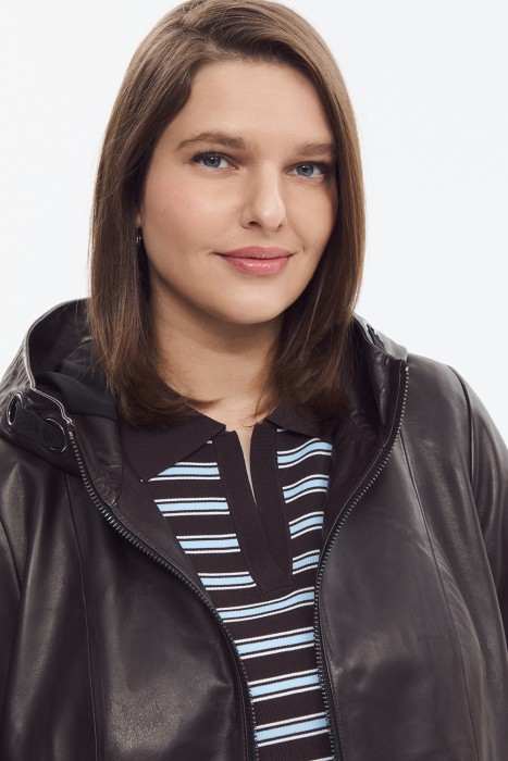 куртка из натуральной кожи из россии вид сбоку