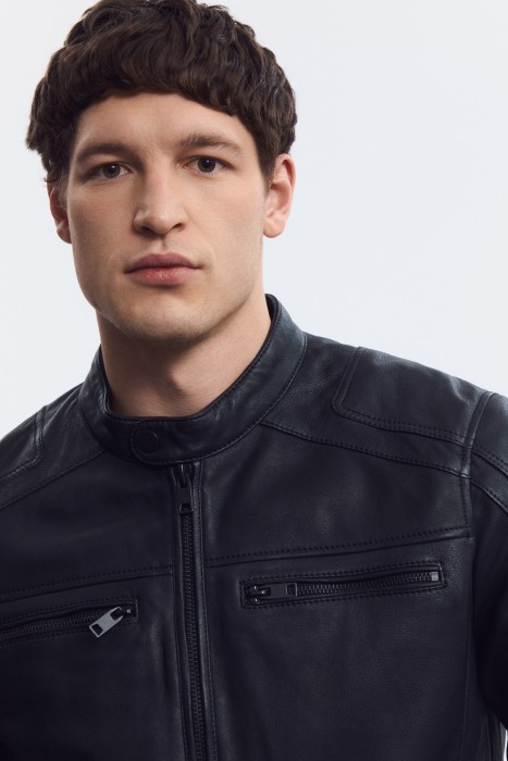 куртка из натуральной кожи из россии вид сбоку