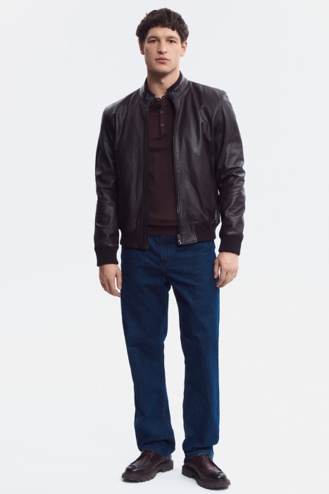 куртка из натуральной кожи от бренда снежная королева вид слева