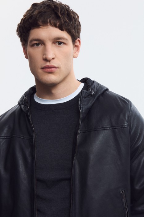 куртка из натуральной кожи из россии вид сбоку