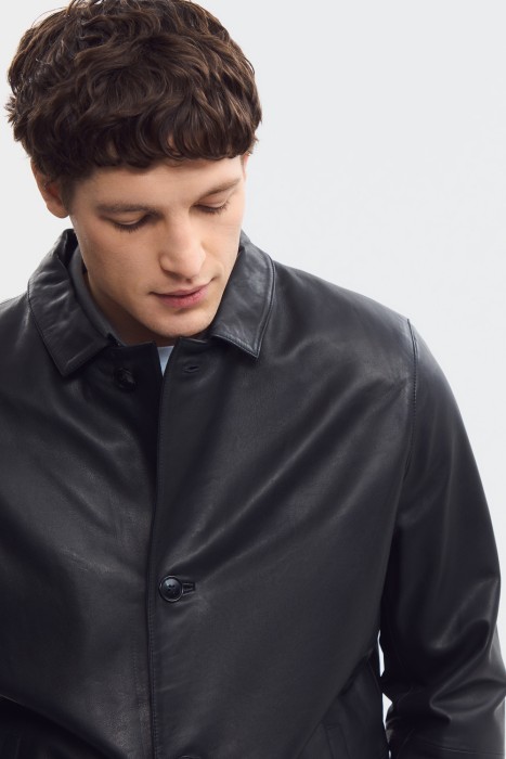 куртка из натуральной кожи из россии вид сбоку