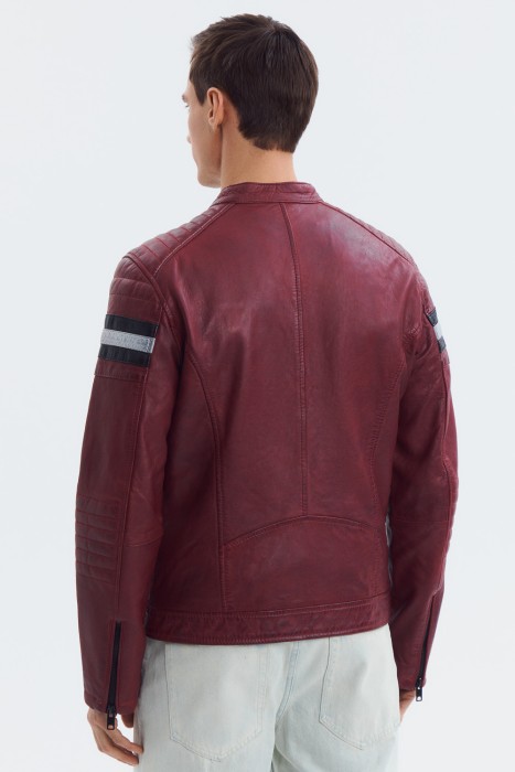 куртка из натуральной кожи от бренда снежная королева вид слева