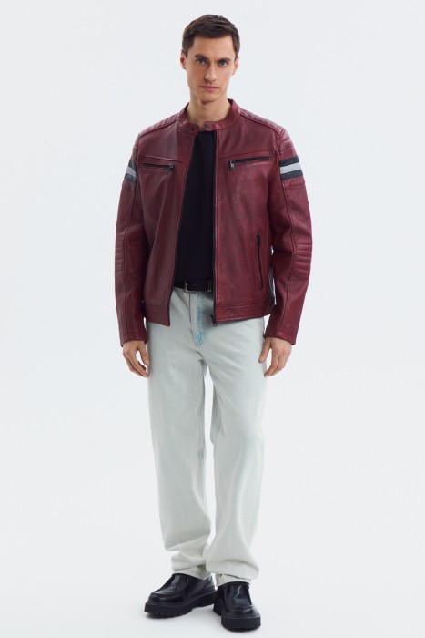 куртка из натуральной кожи из россии вид сбоку