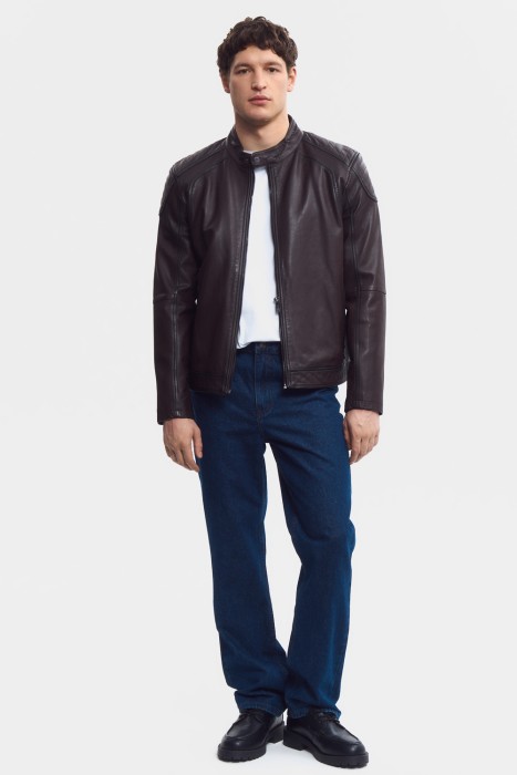 куртка из натуральной кожи из россии вид сбоку