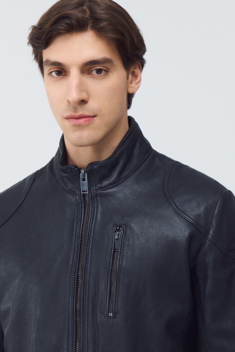 куртка из натуральной кожи из россии вид сбоку