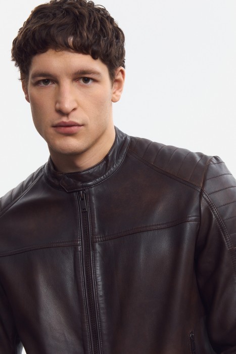 куртка из натуральной кожи из россии вид сбоку