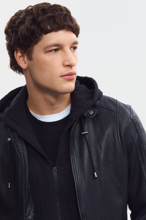 куртка из натуральной кожи из россии вид сбоку