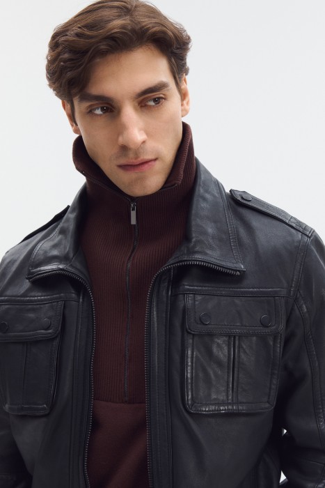 куртка из натуральной кожи по цене 14100 руб вид справа