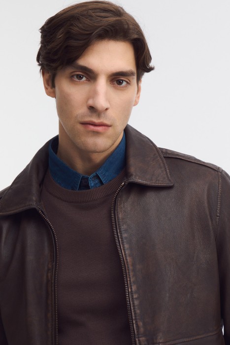 куртка из натуральной кожи из россии вид сбоку