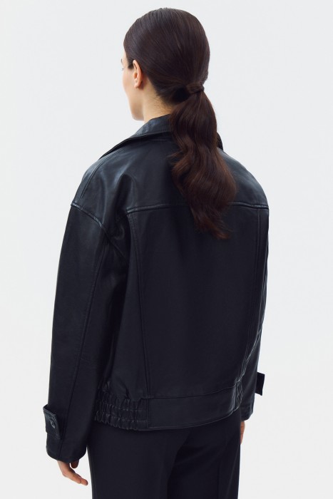 куртка из натуральной кожи из россии вид сбоку