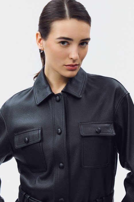 куртка из натуральной кожи из россии вид сбоку