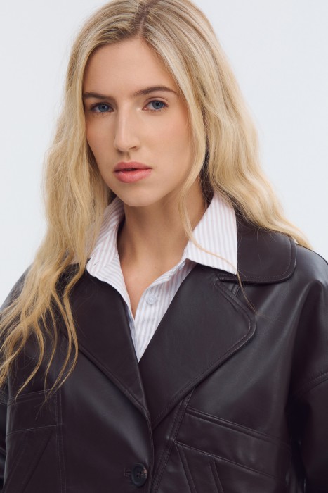 куртка из натуральной кожи из россии вид сбоку