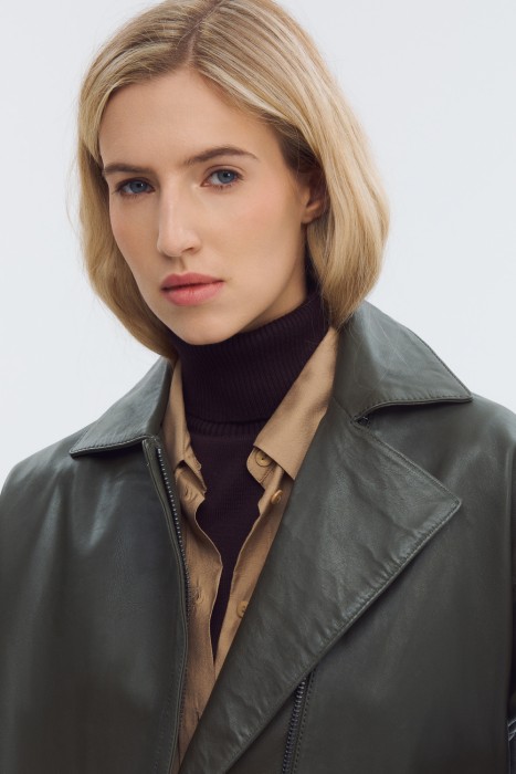 куртка из натуральной кожи из россии вид сбоку