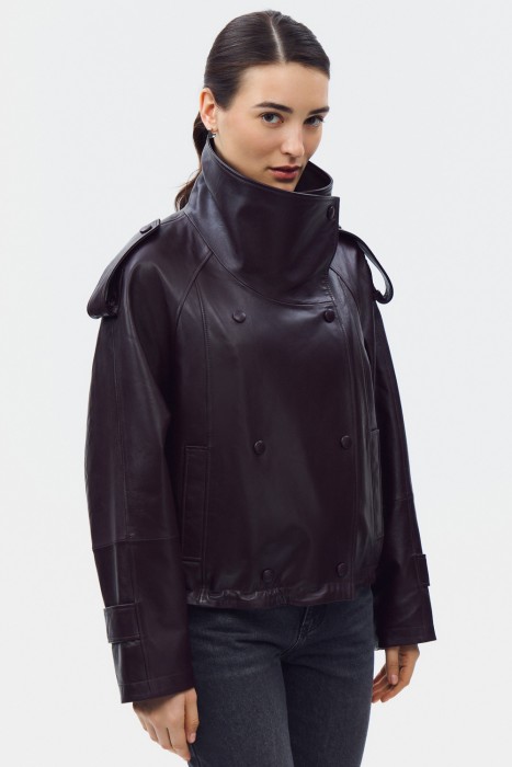 куртка из натуральной кожи из россии вид сбоку
