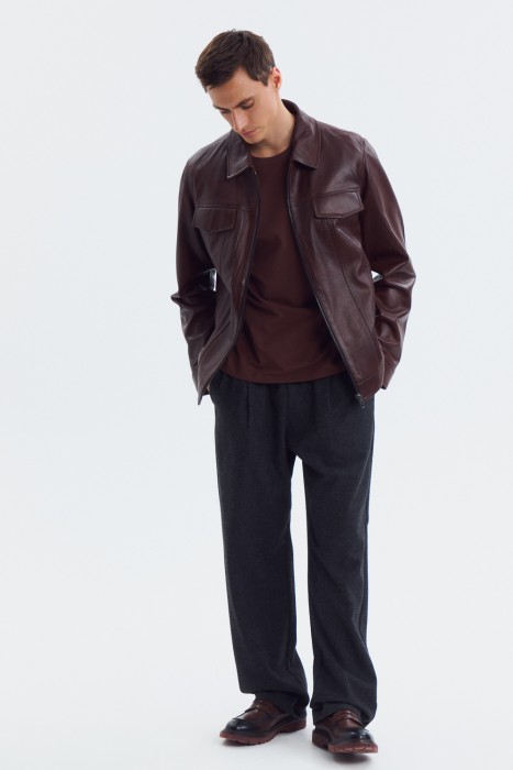 куртка из натуральной кожи из россии вид сбоку