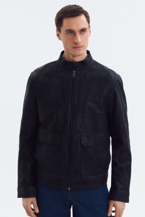 куртка из натуральной кожи от бренда снежная королева вид слева