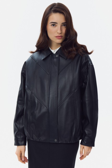 куртка из натуральной кожи из россии вид сбоку