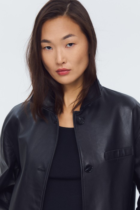 куртка из натуральной кожи из россии вид сбоку