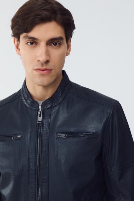 куртка из натуральной кожи из россии вид сбоку