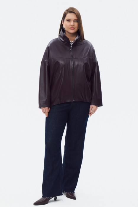 куртка из натуральной кожи от бренда снежная королева вид слева