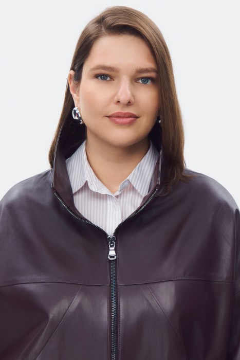 куртка из натуральной кожи из россии вид сбоку