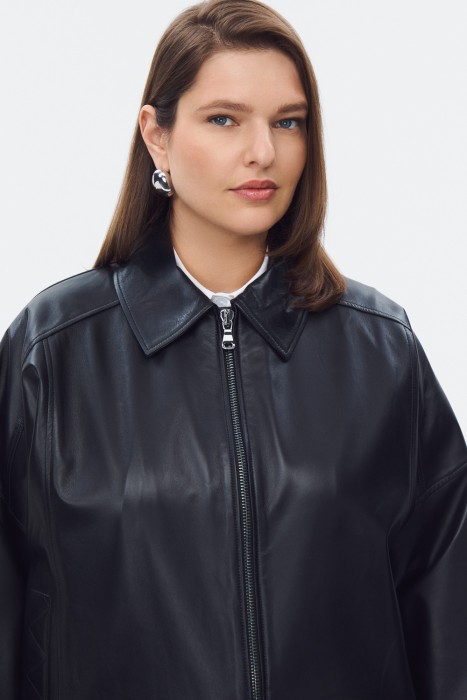 куртка из натуральной кожи из россии вид сбоку