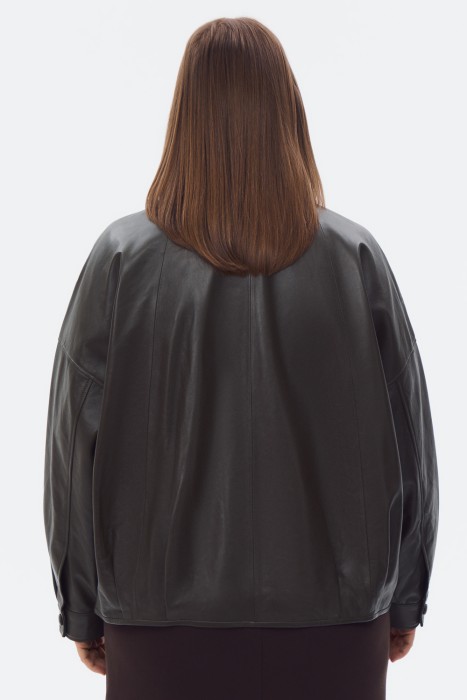 куртка из натуральной кожи от бренда снежная королева вид слева