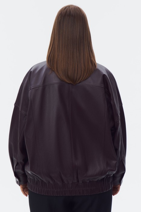 куртка из натуральной кожи от бренда снежная королева вид слева