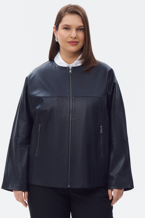 куртка из натуральной кожи от бренда снежная королева вид слева