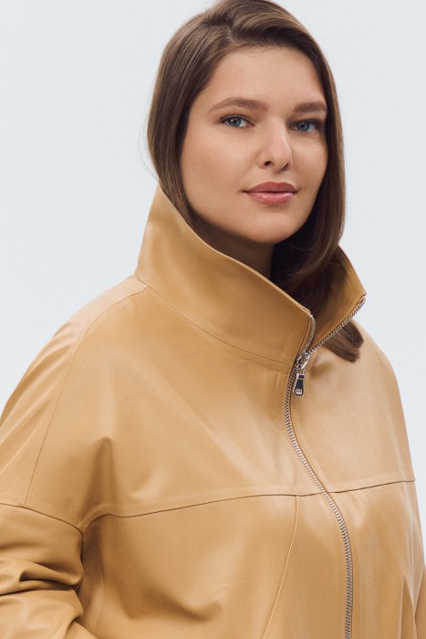 куртка из натуральной кожи из россии вид сбоку