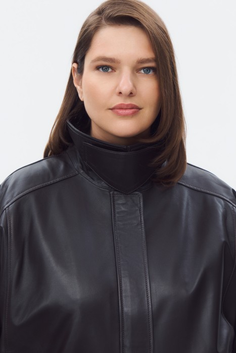 куртка из натуральной кожи из россии вид сбоку