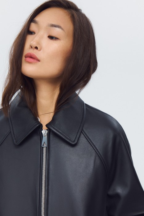 куртка из натуральной кожи из россии вид сбоку