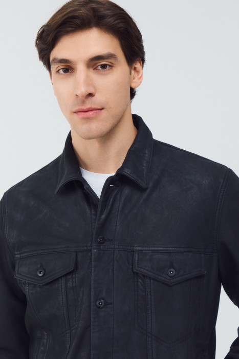 куртка из натуральной кожи из россии вид сбоку