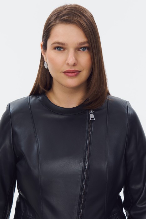 куртка из натуральной кожи из россии вид сбоку