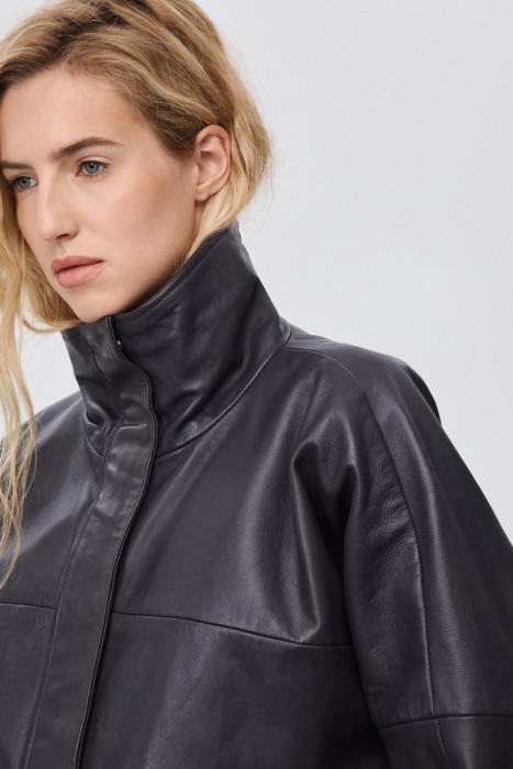 куртка из натуральной кожи из россии вид сбоку