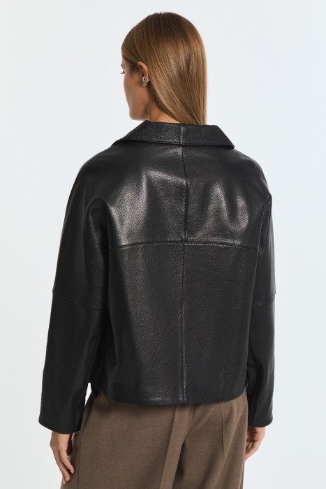 куртка из натуральной кожи из россии вид сбоку