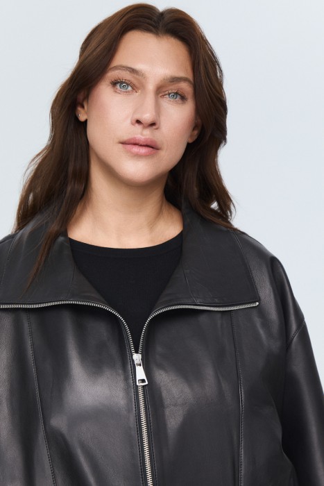 куртка из натуральной кожи из россии вид сбоку