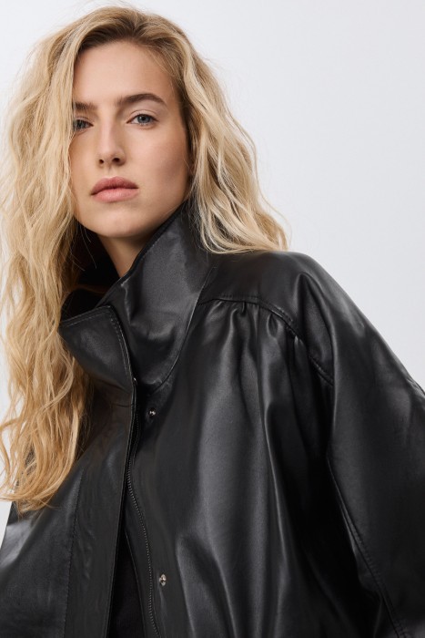 куртка из натуральной кожи из россии вид сбоку