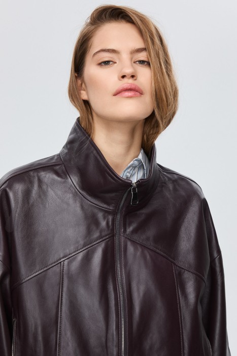 куртка из натуральной кожи из россии вид сбоку